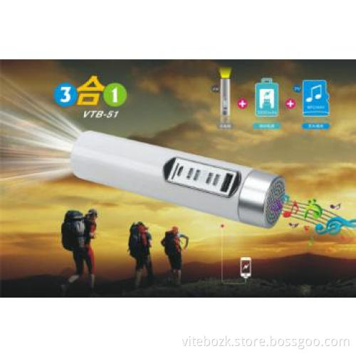 2013 new portable Power Bank with Speaker,Torch 3 In 1